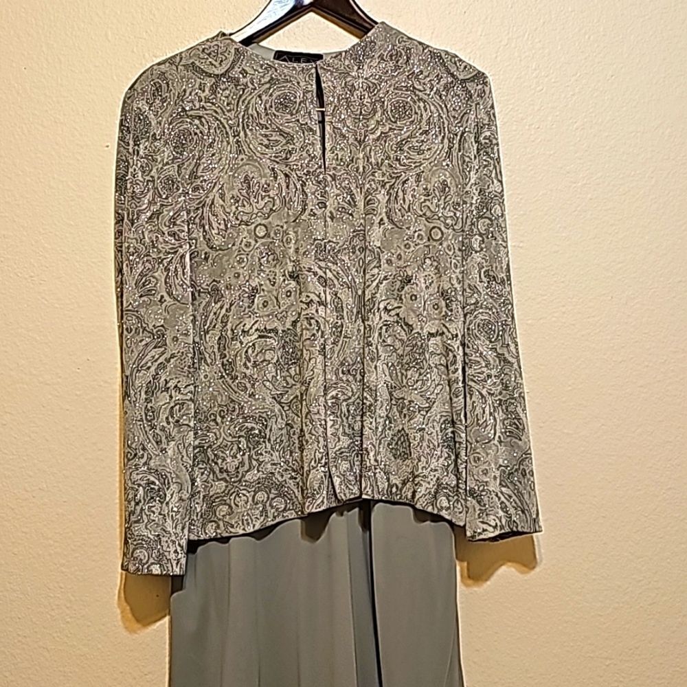 Alex Evenings mint green Dress with Jacket Sz14‎